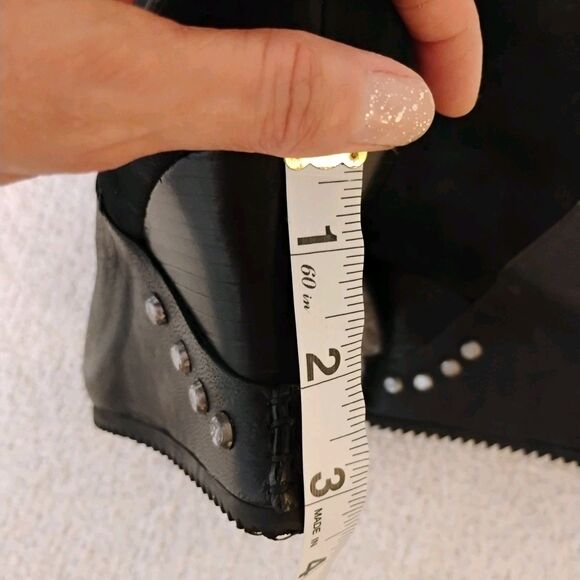 John fluevog boots Studded Wedge Goth Punk Metal Rock Band Grunge womens Sz 8 - Picture 6 of 12